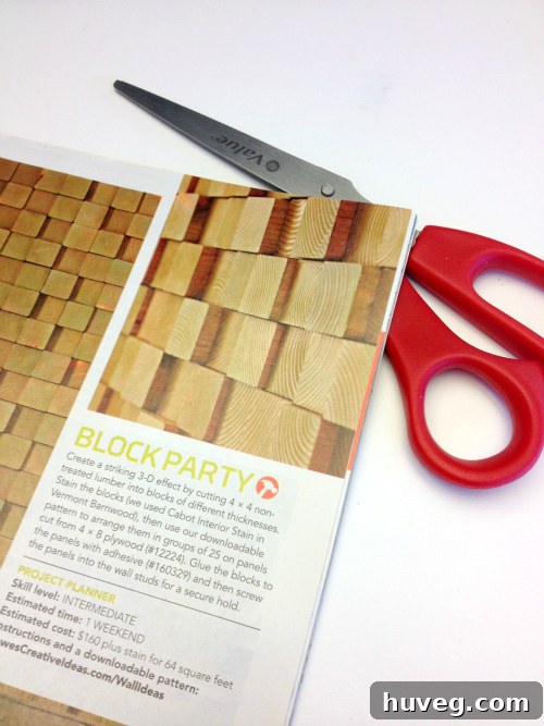 Finding unique patterns and textures in magazine pages for DIY art, a creative recycling method