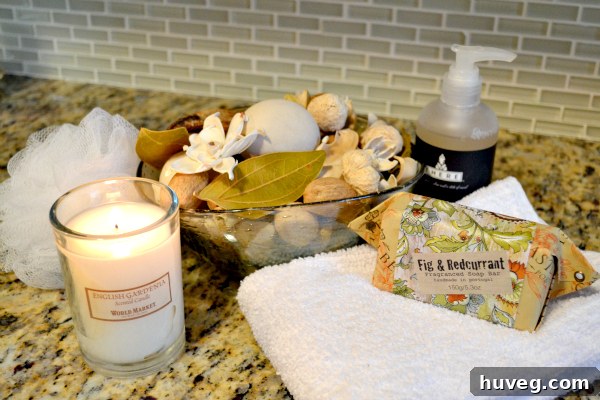 A collection of World Market spa products laid out for an at-home spa day