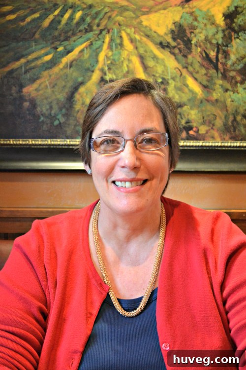 Mom smiling at brunch before a World Market shopping trip