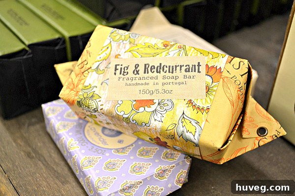 Close-up of World Market's diverse soap collection