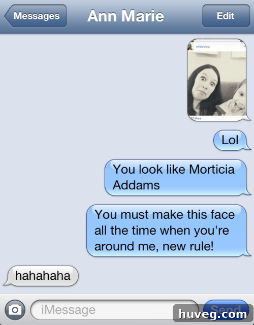 My text message response to Ann Marie