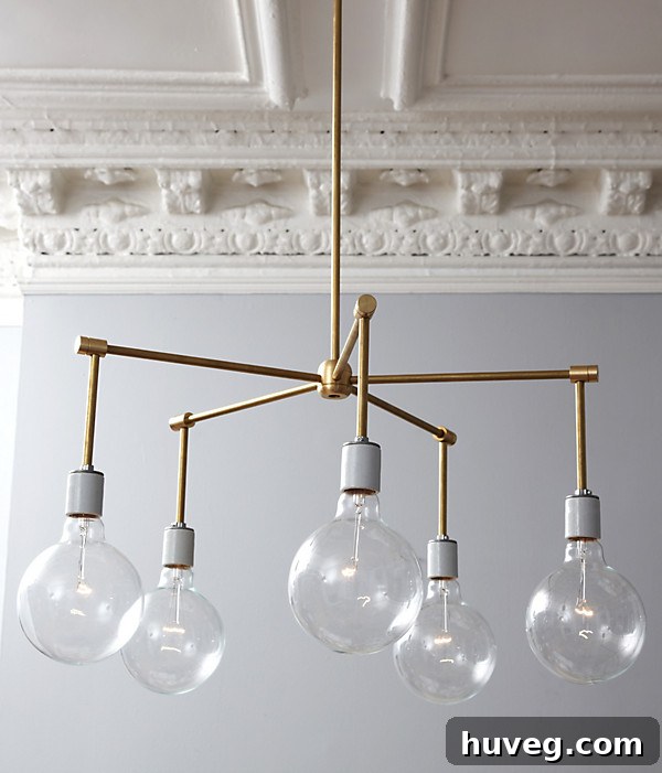 DIY Modern Brass Chandelier for Dining Room