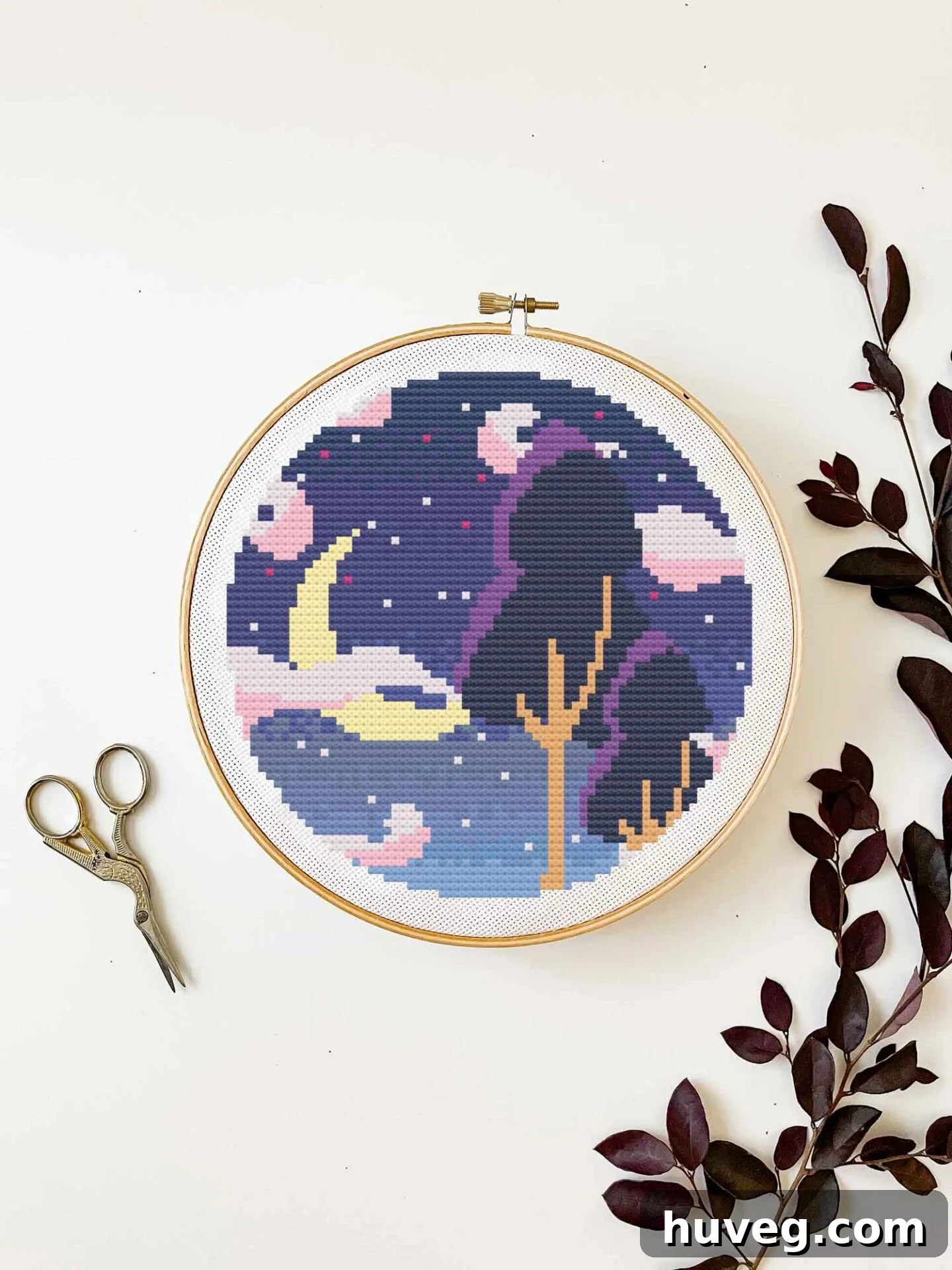 purple night cross stitch