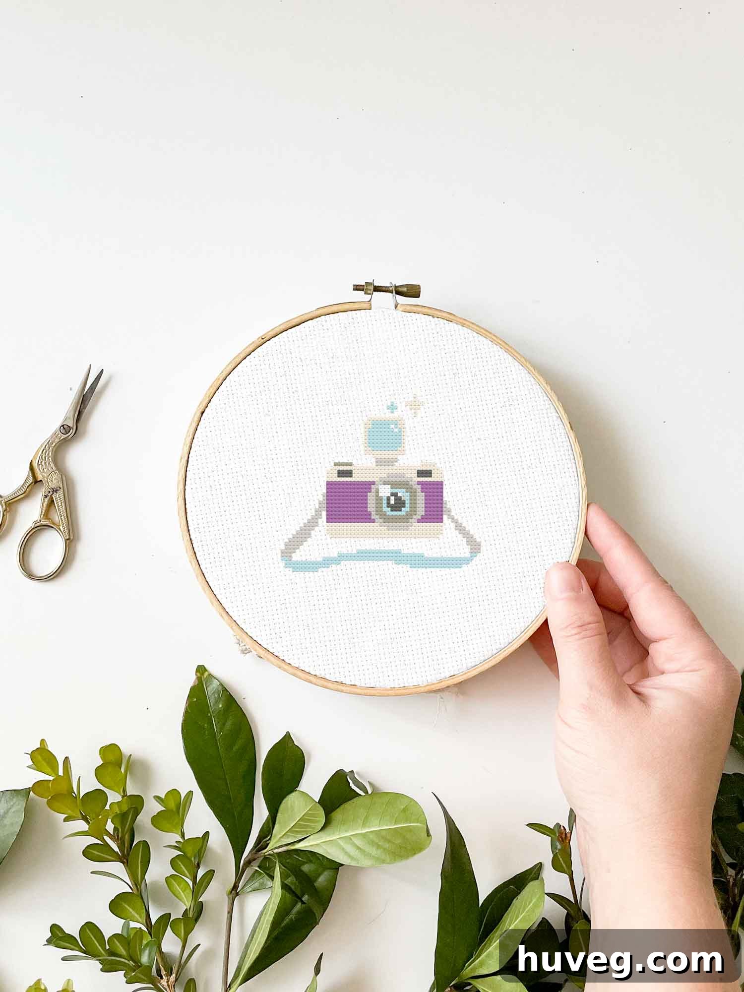 mini camera cross stitch