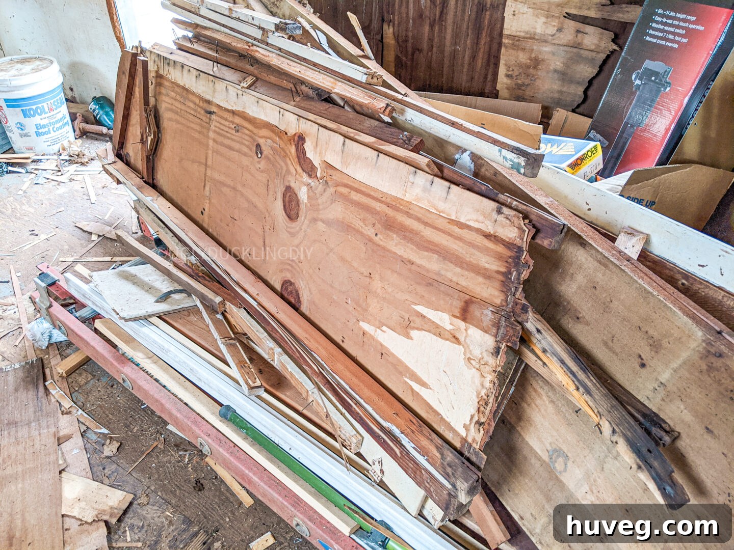 salvaged wood from the vintage camper demo