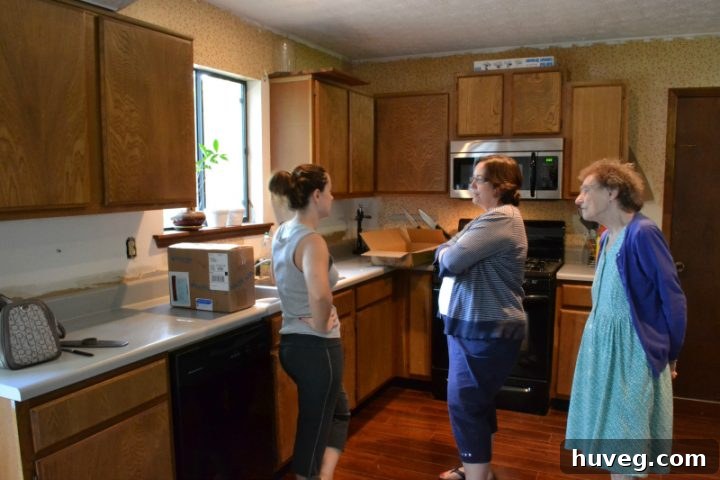 kitchen cabinet prep with mom and granny