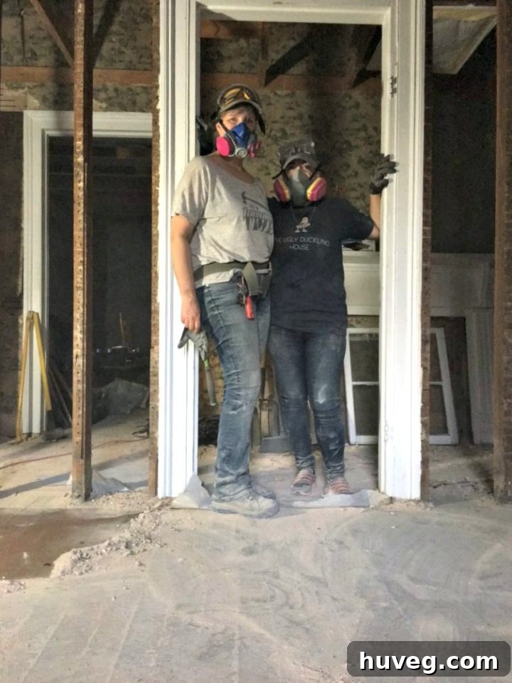 Brittany and Sarah diligently working on the 'Etta' project, a testament to their dedication to restoration.