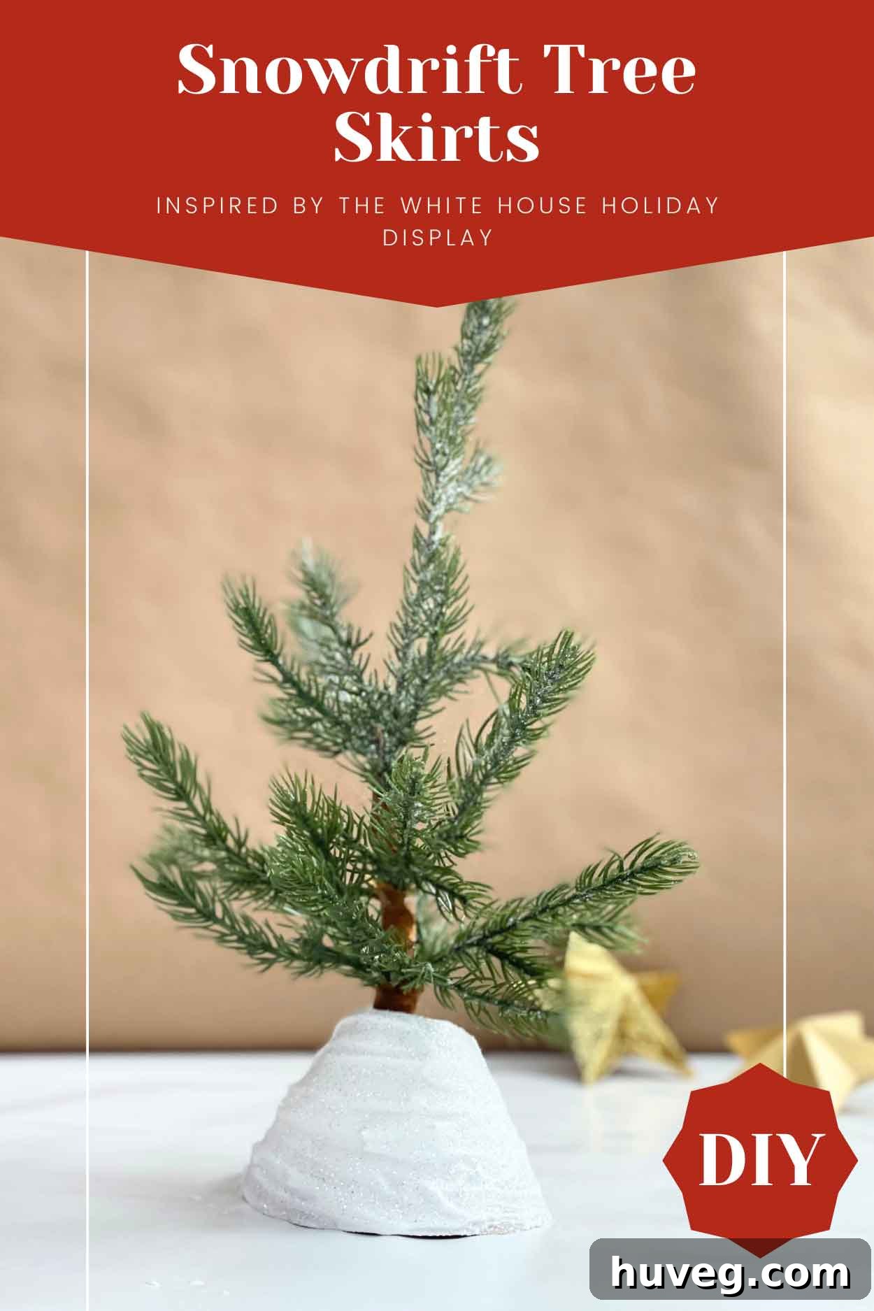 Snowdrift Mini Tree Skirts Made with DIY Dimensional Snow