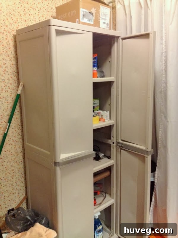 New Kitchen Storage Cabinet for DIY Supplies