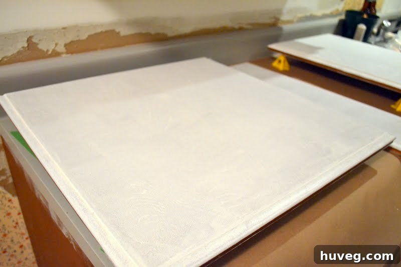 priming kitchen cabinets and drawers