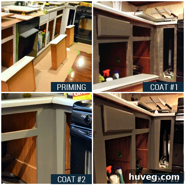 painting kitchen cabinets gray