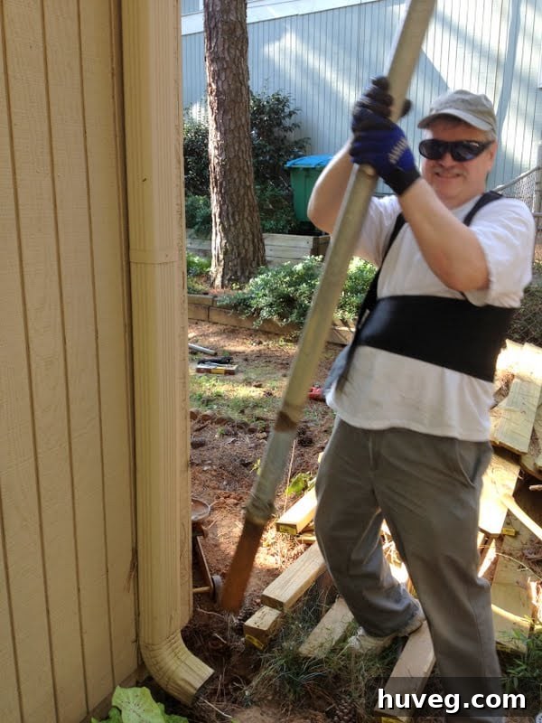 successfully removed old fence post from ground