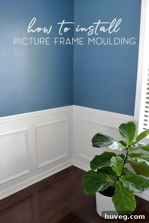 Beautifully installed picture frame moulding on a wall