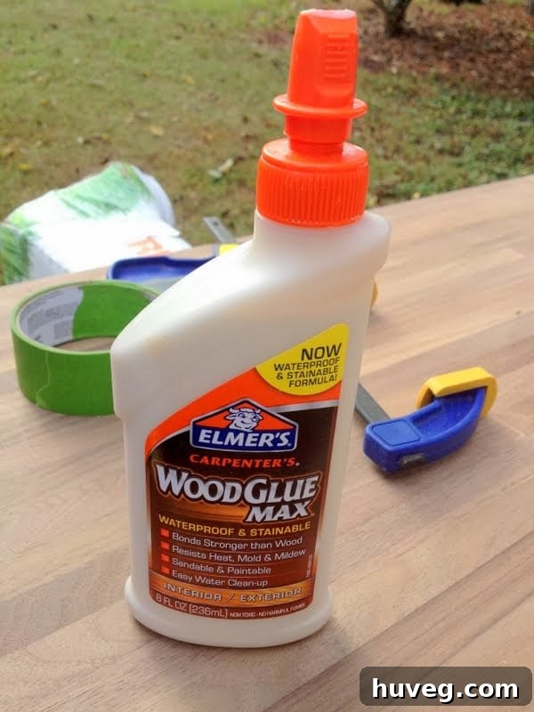 Elmer's Wood Glue Max for butcher block repair
