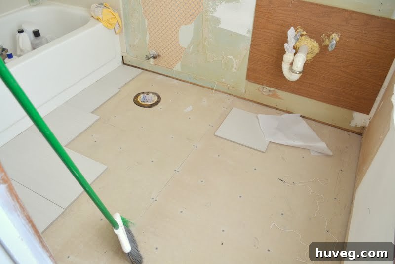 Unfinished master bathroom