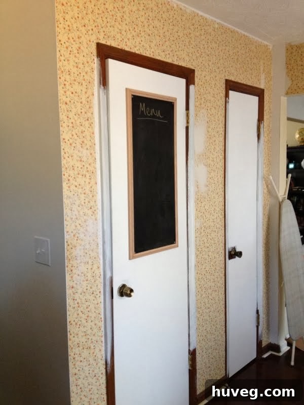 Unfinished Pantry Doors in a DIY Kitchen Renovation