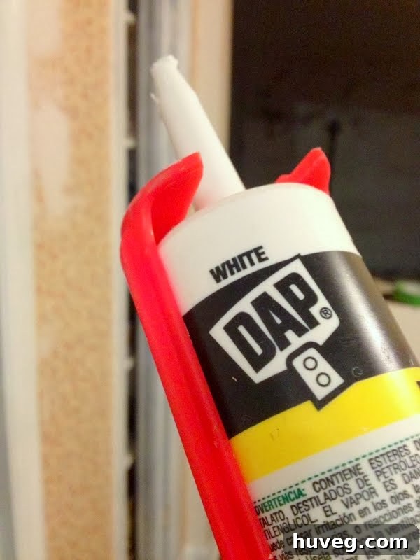 Close-up Detail of Newly Painted White Trim