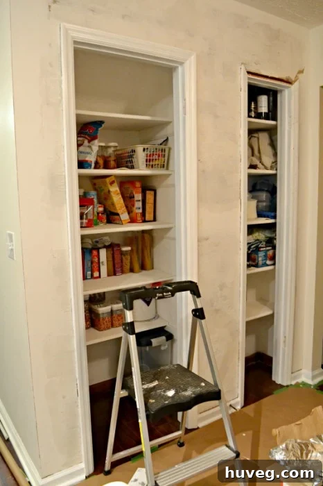 Newly finished pantry wall after a successful DIY renovation