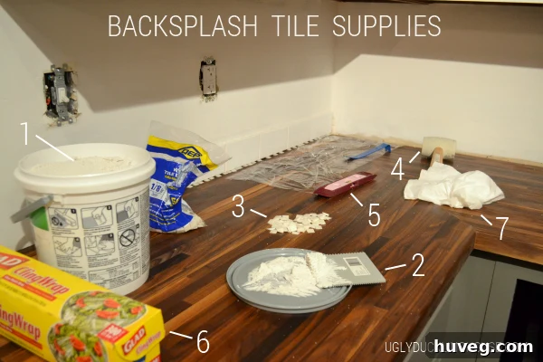 Essential tools and materials for kitchen backsplash installation