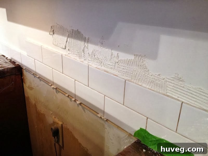 Kitchen Backsplash Tile - Stove Wall Progress