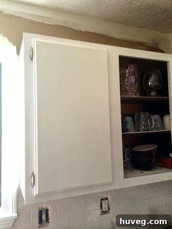 Dirty cabinet door after installation attempts