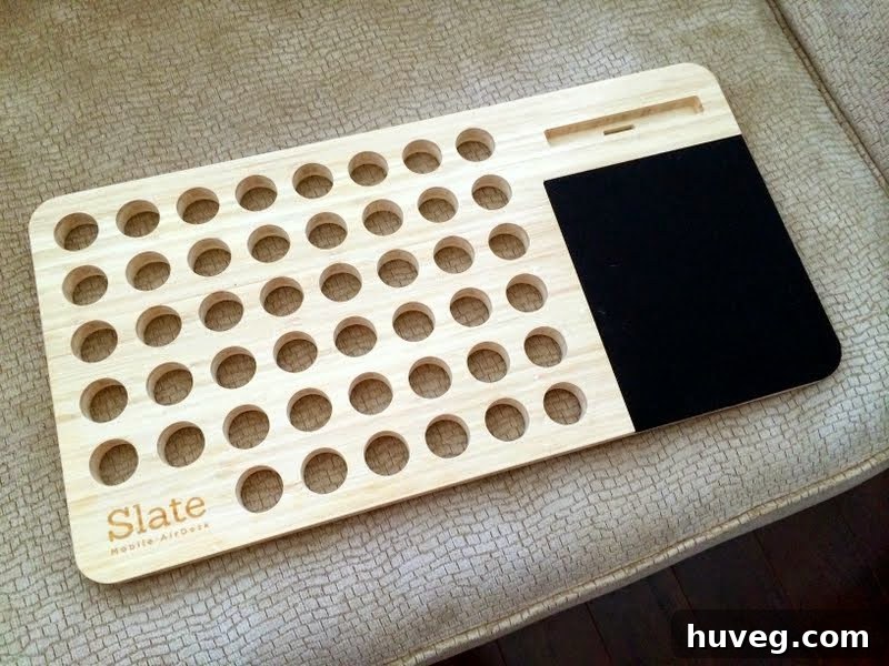 Slate Mobile Airdesk cooling holes for laptop ventilation