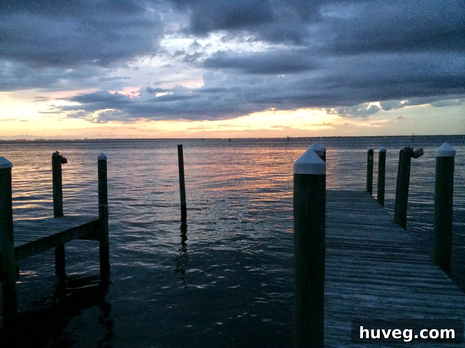 Sunset view from a pier in Destin, Florida
