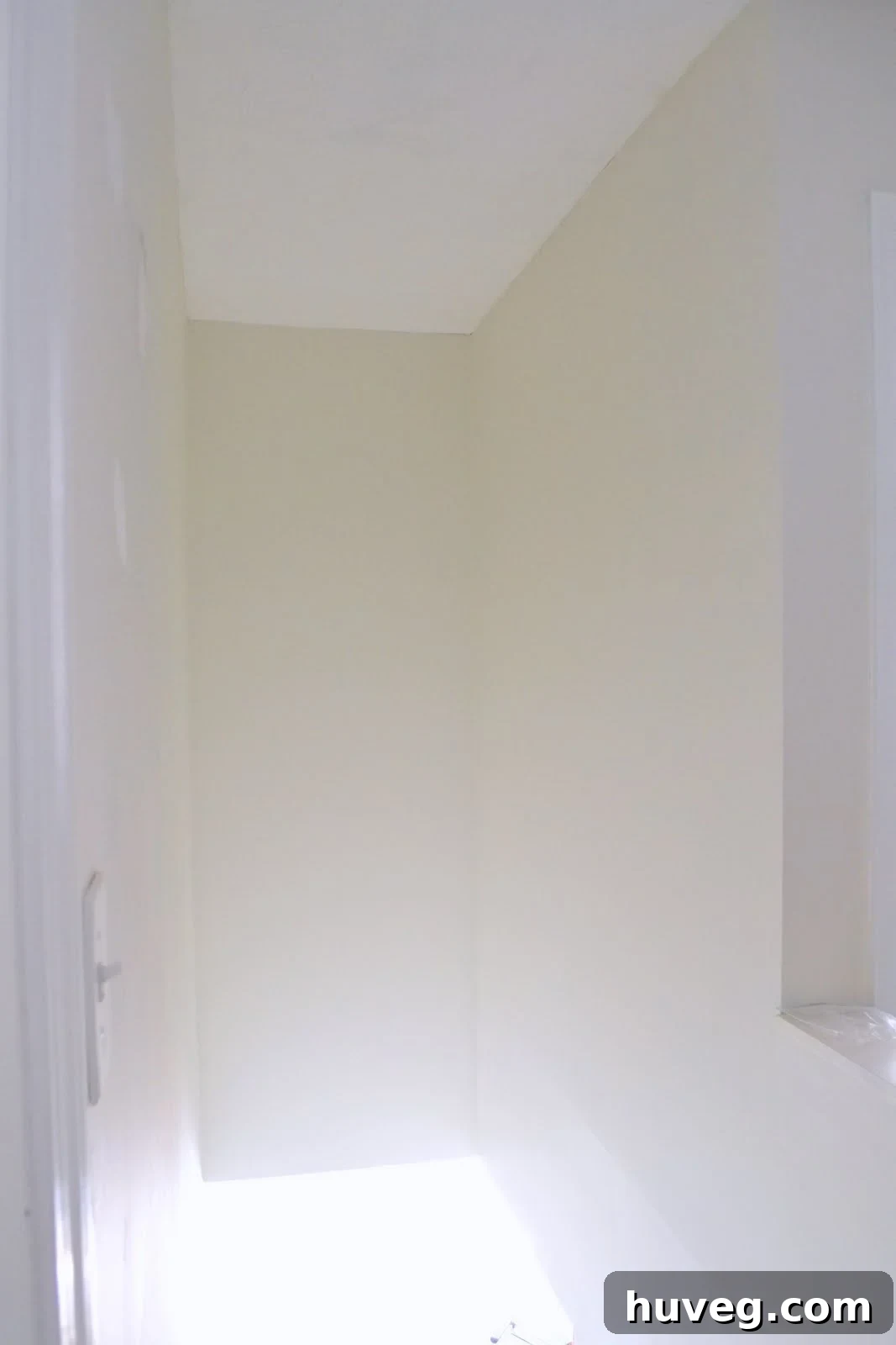 Hallway nook showing color variations under different light
