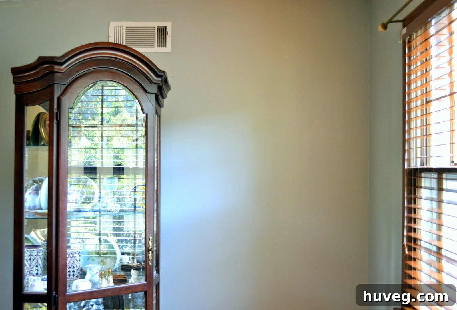 View of the dining room with natural light revealing the paint's true character