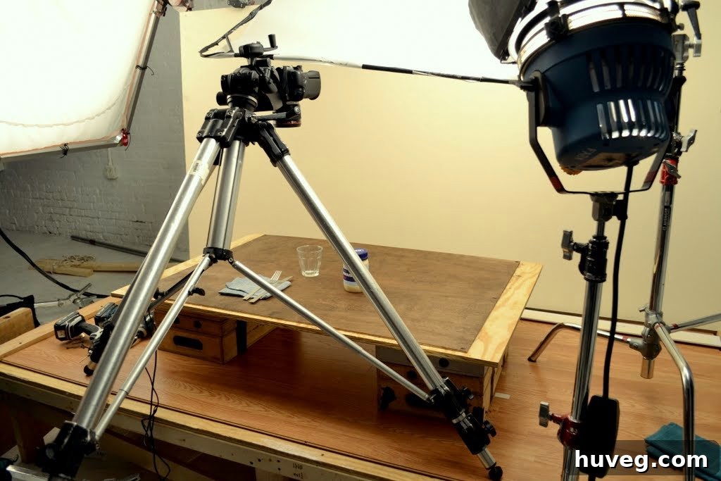 Set-up during shoot