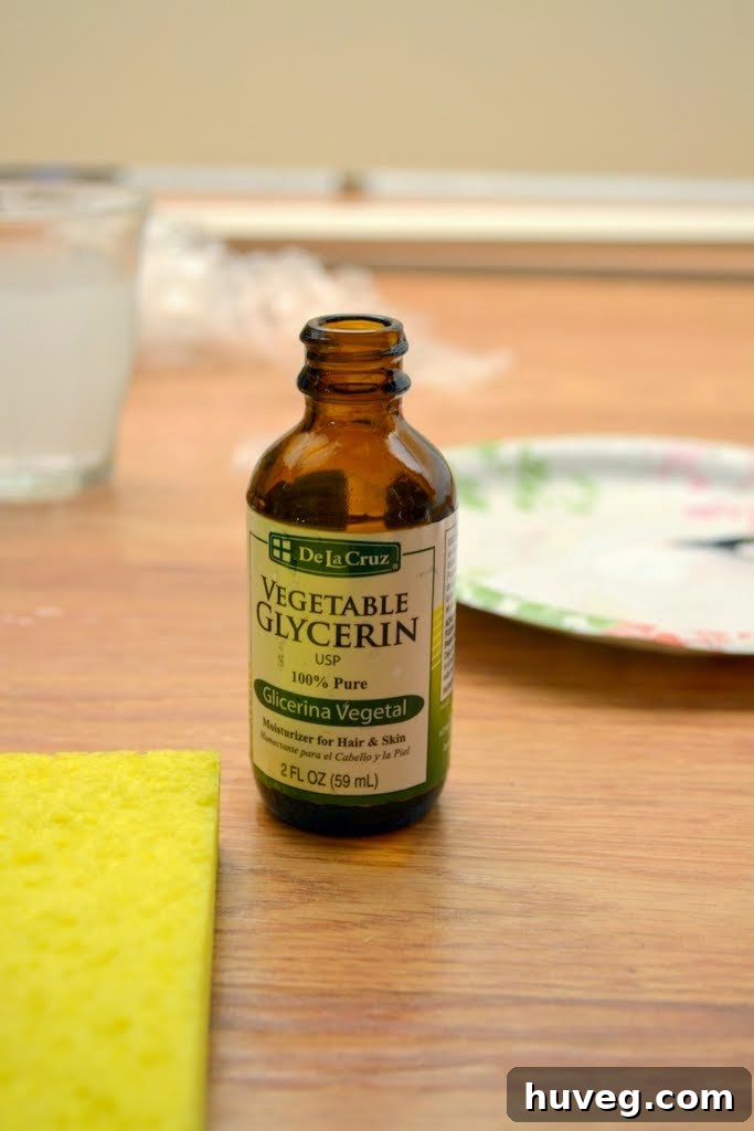 Bottle of vegetable glycerin