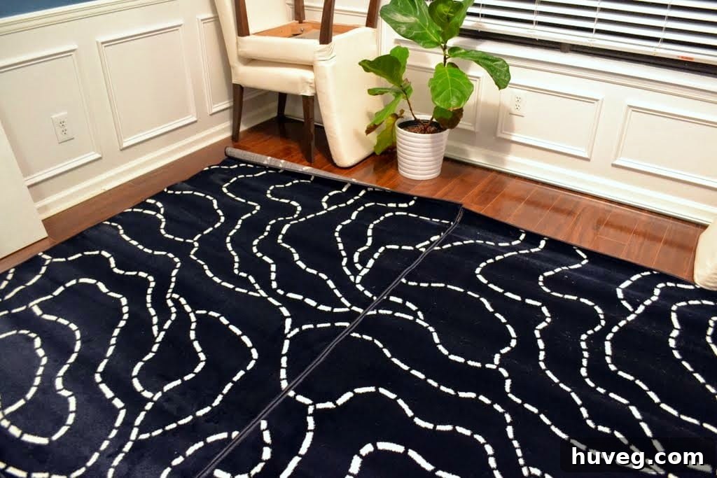 2 rugs taped together