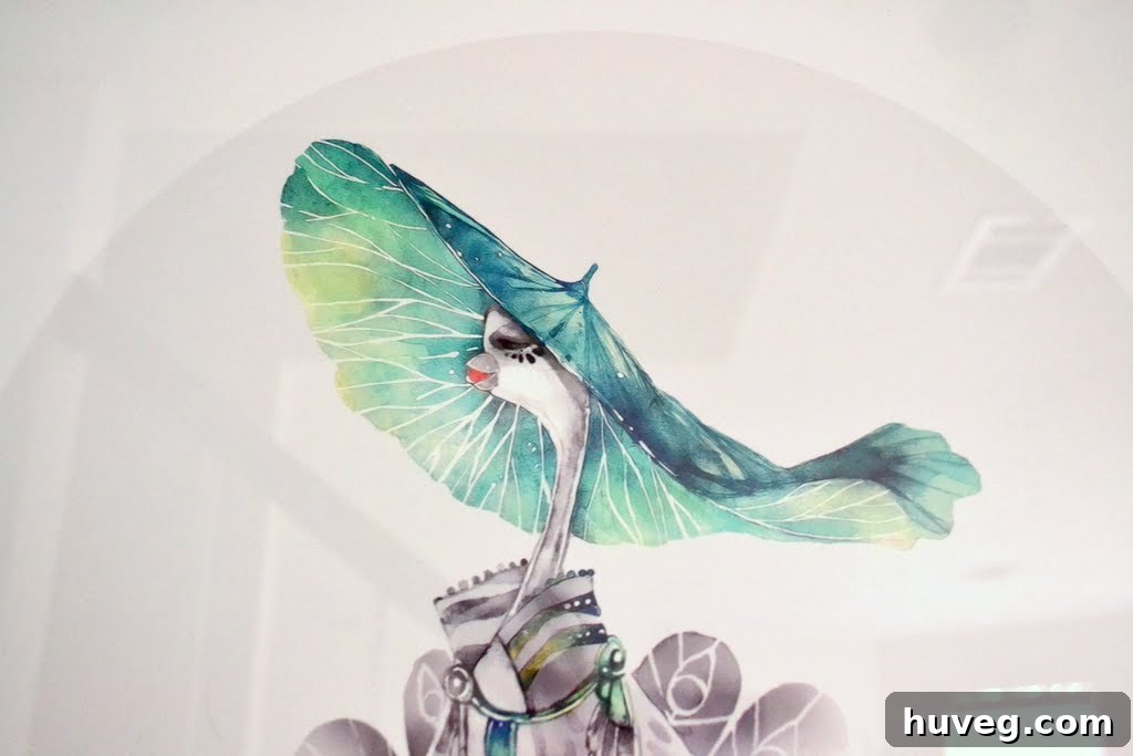 The 'Peahen' wall art positioned beautifully in a home entryway, showcasing its impact on the space.