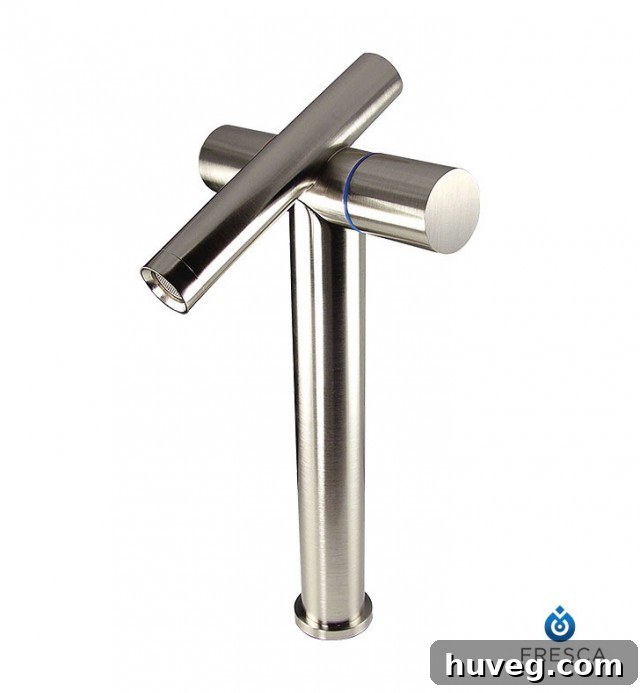 Modern Trebia single-hole faucet by Fresca, showcasing a unique design.
