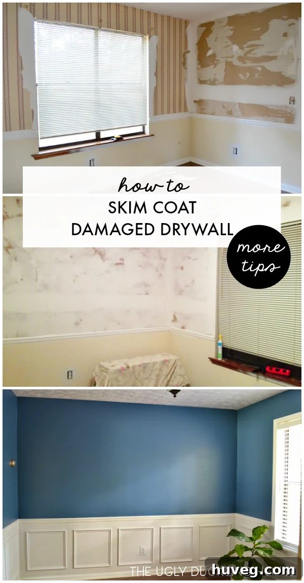 skim coat damaged drywall more tips