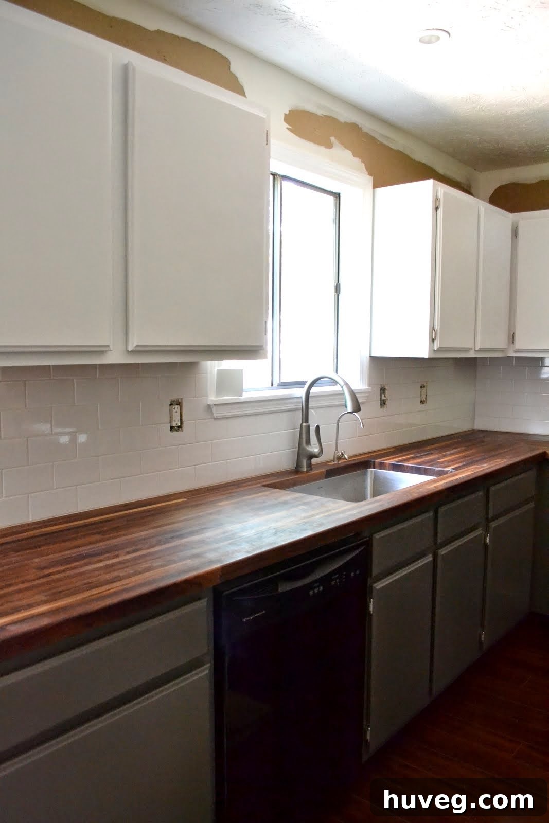 Kitchen backsplash and painted doors