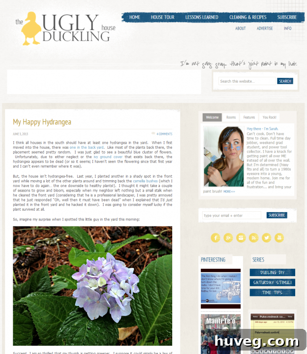 Screenshot of The Ugly Duckling House blog's old website layout showing the logo in context