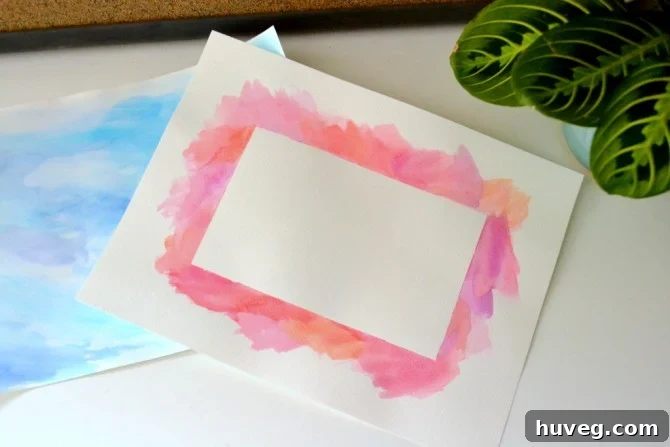DIY Watercolor Border Art