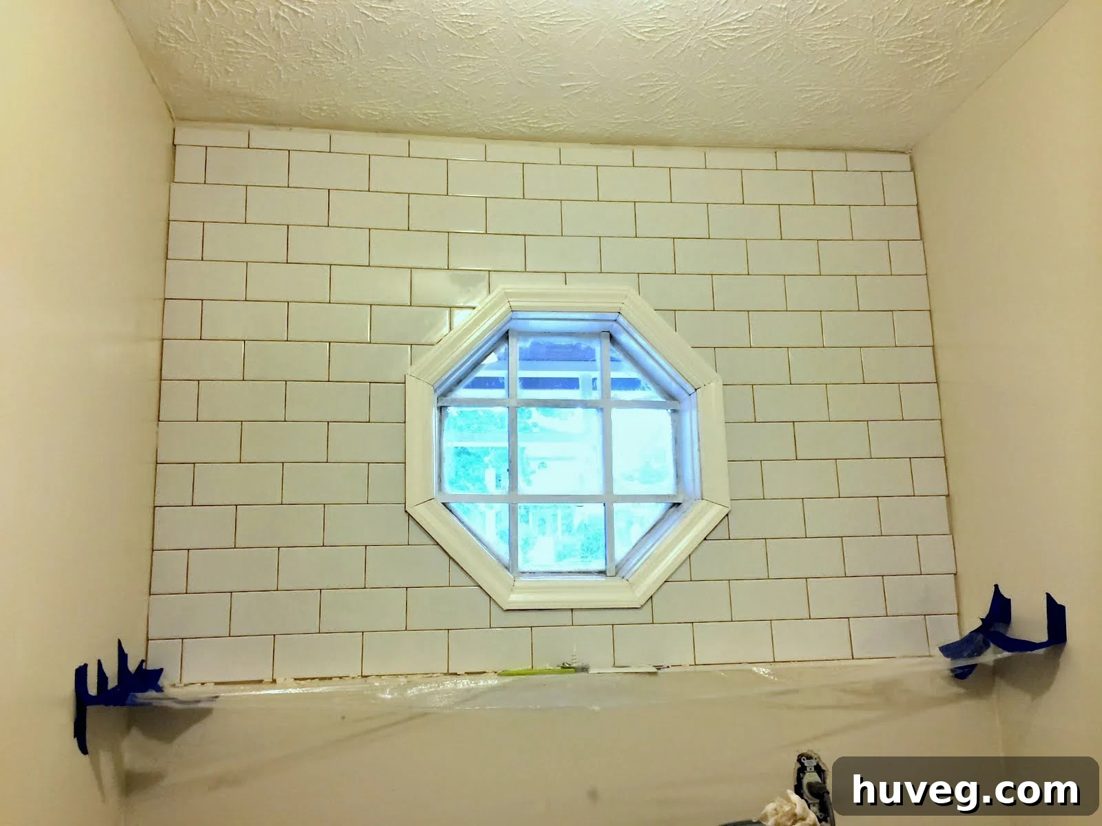 Hexagon Window with New Crown Molding