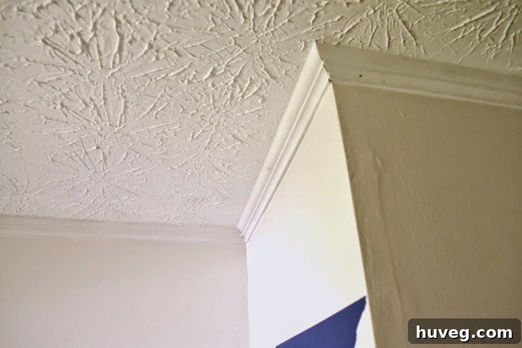 Close-up of Crown Molding Corner Installation