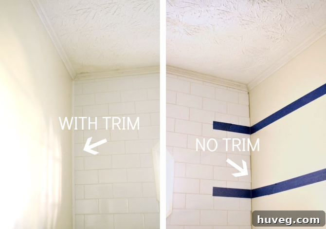 Adding Edge Trim to Laundry Room Crown Molding