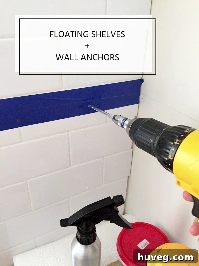 how to drill through tile and install wall anchors