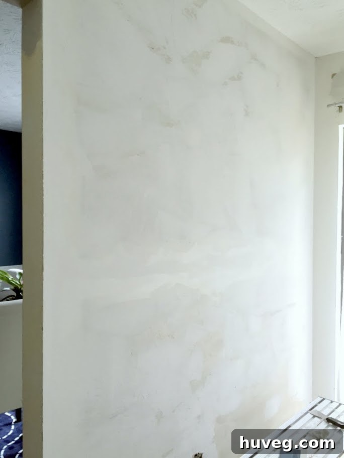 kitchen skim coat progress