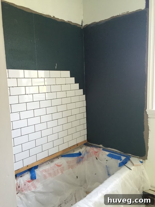 Shower renovation project supplies at Black Feather Farm