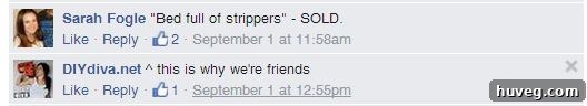My snarky reply on Facebook