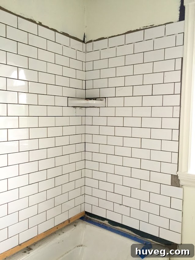 Another view of the completed tiling work