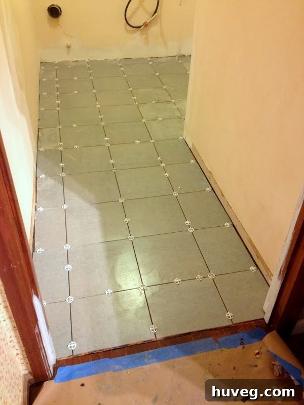 Laundry Room Floor Tile Installation Challenge