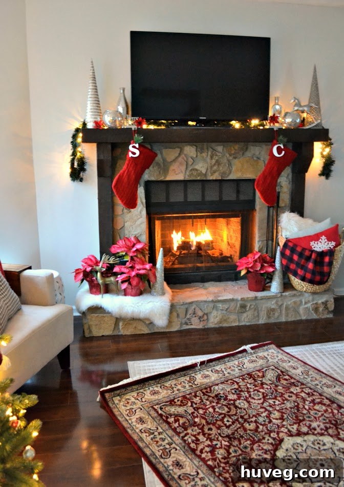 Christmas Mantel and Fireplace Elegance