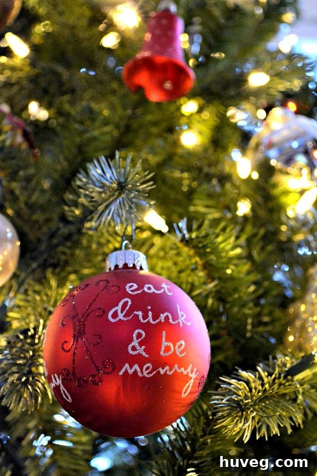 Closeup of Festive Christmas Ornament