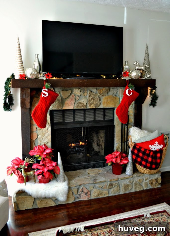 Charming Holiday Christmas Mantel Decor